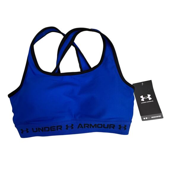 Under Armour Crossback Mid Sports Bra – Blue – Size M – NWT - Picture 1 of 5